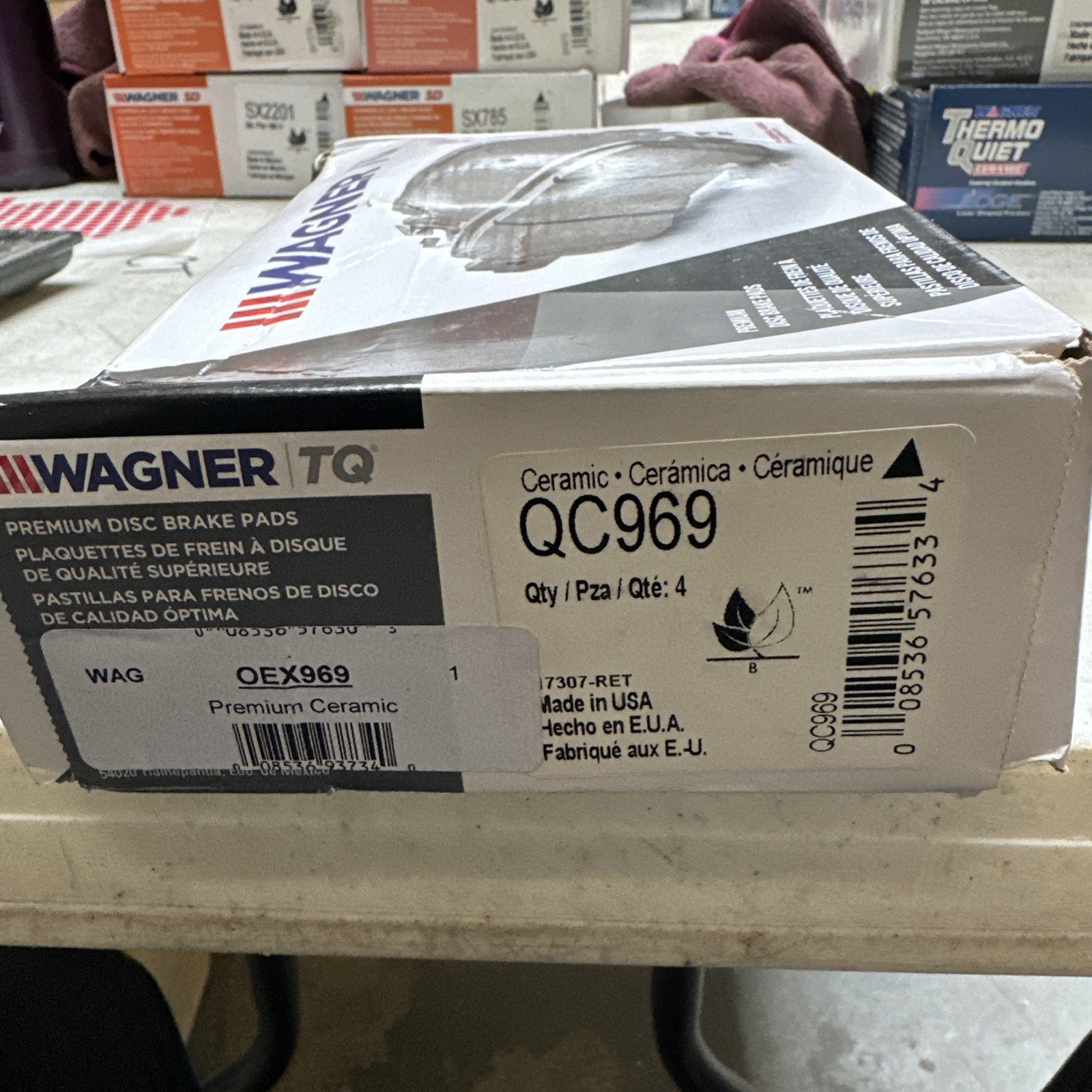 Disc Brake Pad Set-ThermoQuiet Disc Brake Pad Wagner QC969 - Image 3