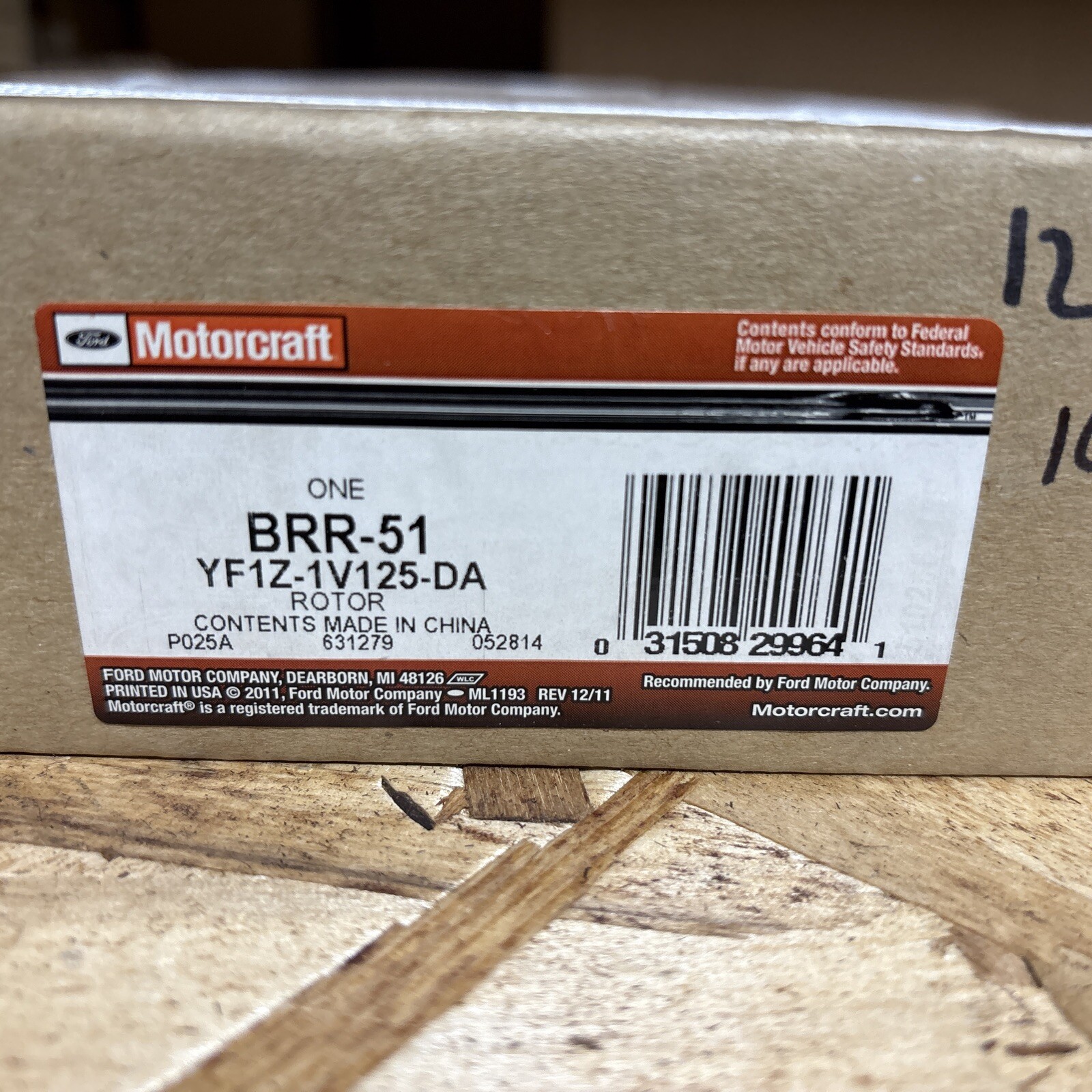 Disc Brake Rotor Rear Motorcraft BRR-51 YF1Z-1V125-DA - Image 3