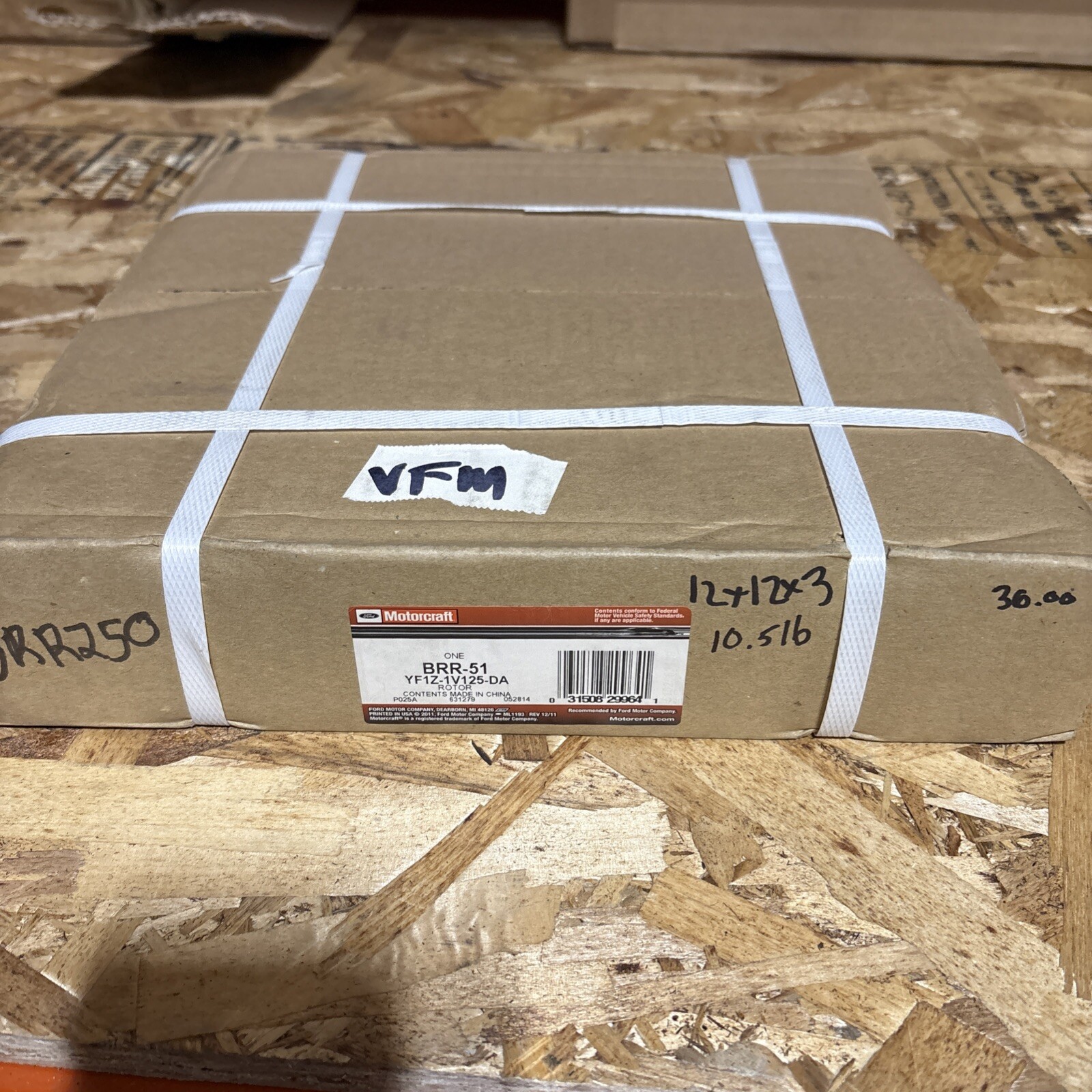 Disc Brake Rotor Rear Motorcraft BRR-51 YF1Z-1V125-DA