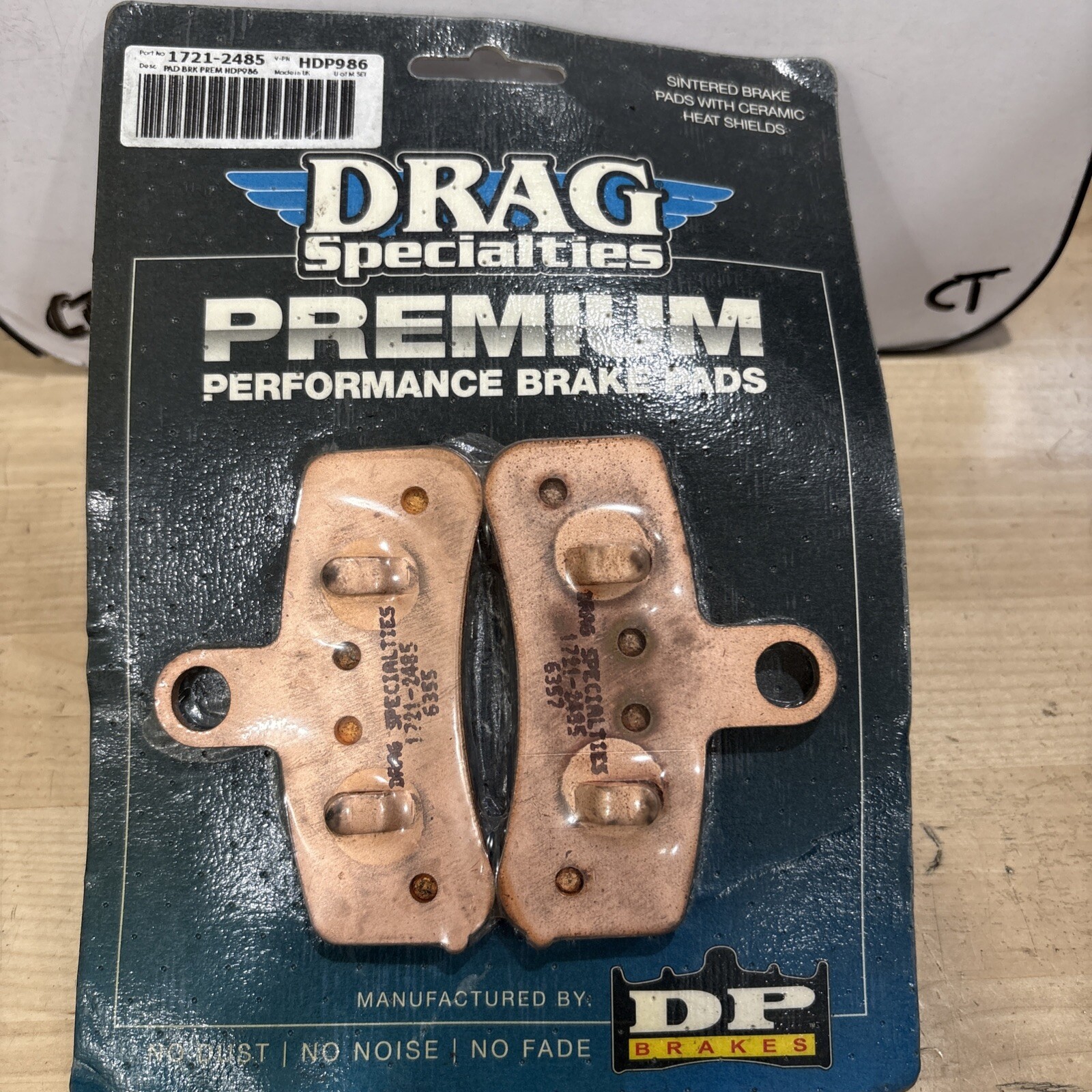 Drag Specialties Premium Sintered Brake Pads 1721-2485 w Ceramic Heat Shields - Image 3