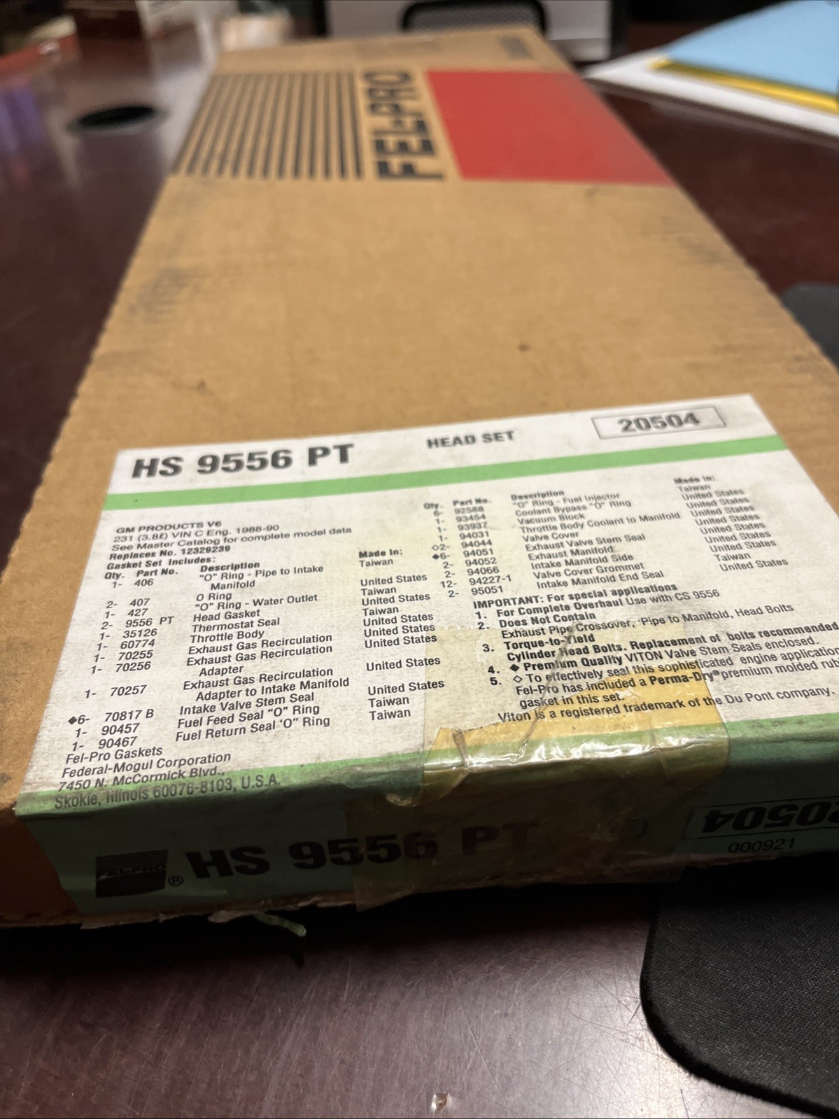 Engine Cylinder Head Gasket Set Fel-Pro HS 9556 PT - Image 3