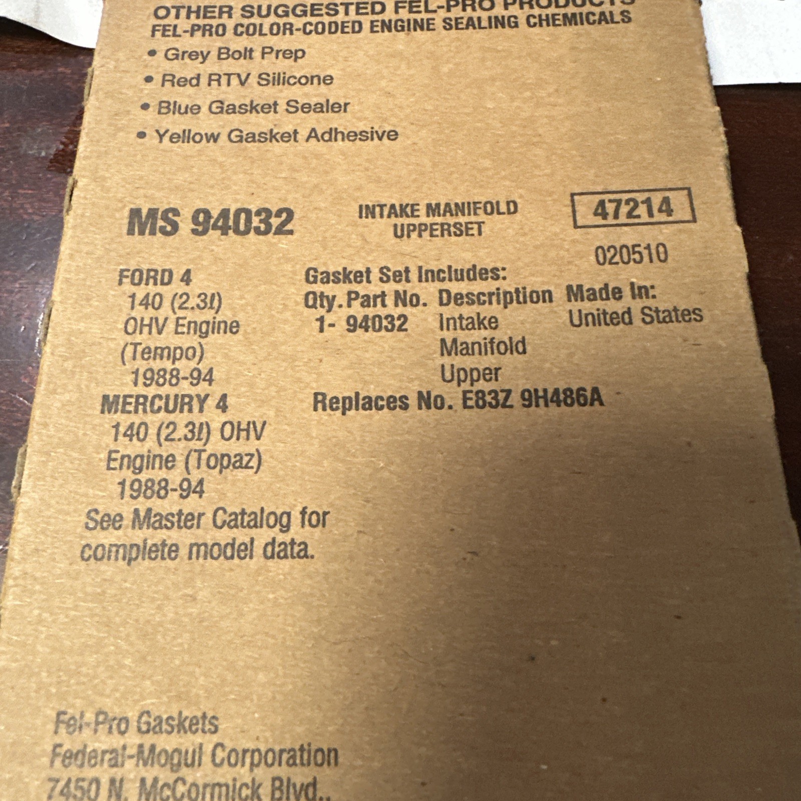 Fuel Injection Plenum Gasket Set Fel-Pro MS 94032 - Image 3