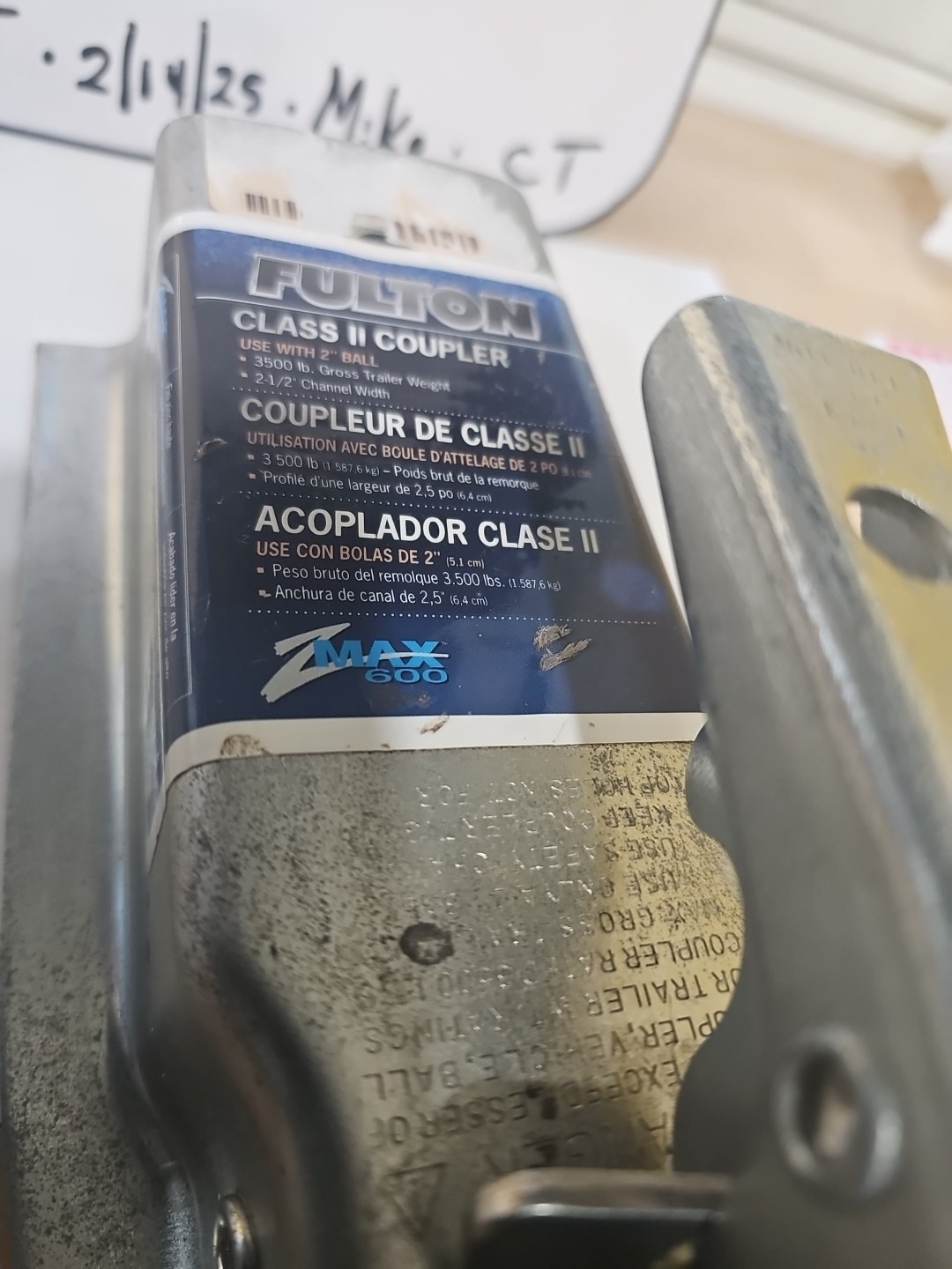 Fulton FAS-LOK 3,500 lbs. Trailer Coupler 2" Ball ~ 2-1/2" Channel - Image 3