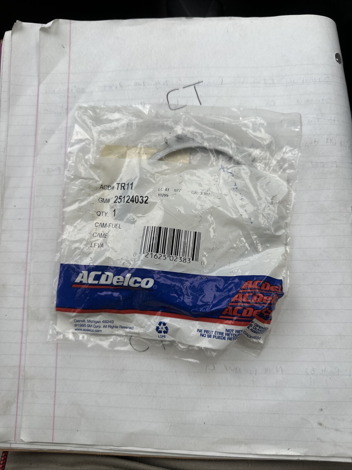 GENUINE ACDELCO GM 25124032 TR11 FUEL TANK SENDING UNIT LOCK RING