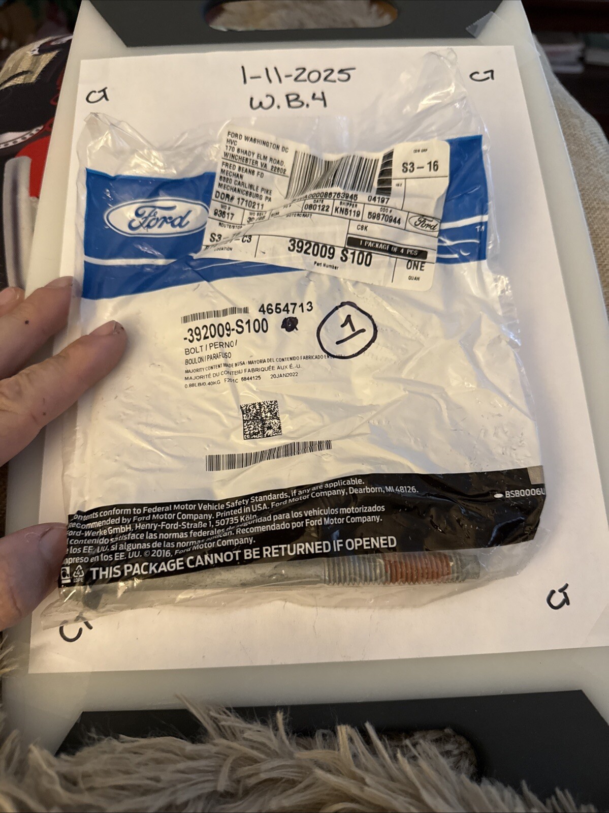 GENUINE FORD BOLT 392009-S100 NEW OEM