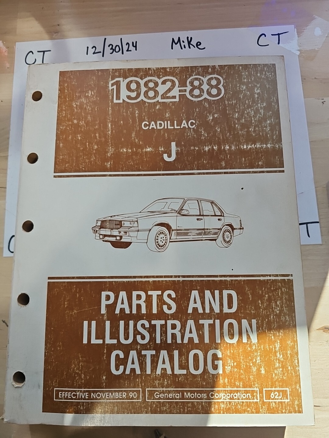 GM 1982-1988 Cadillac J Parts and Illustration Catalog