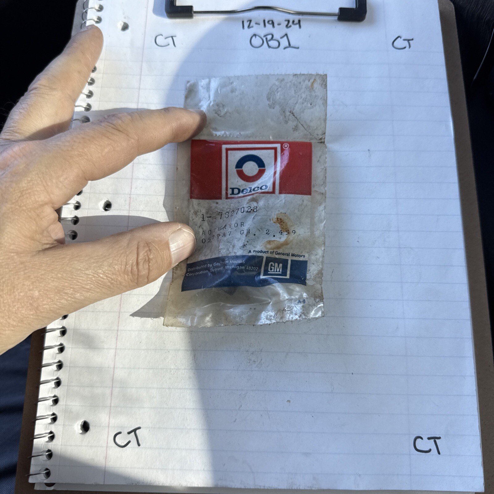 GM 7827028 Headlight Dimmer Switch Actuator -- NOS OEM