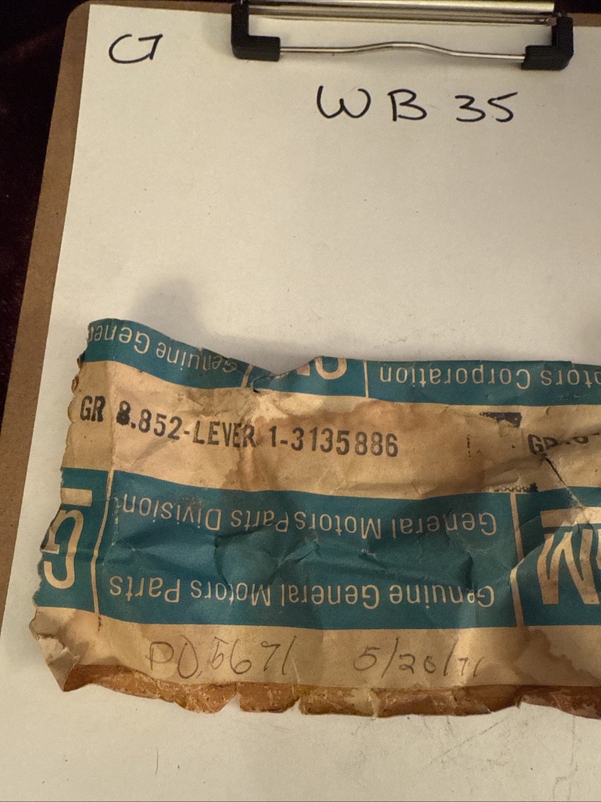 GM Lever 3135886 OEM NOS - Image 3