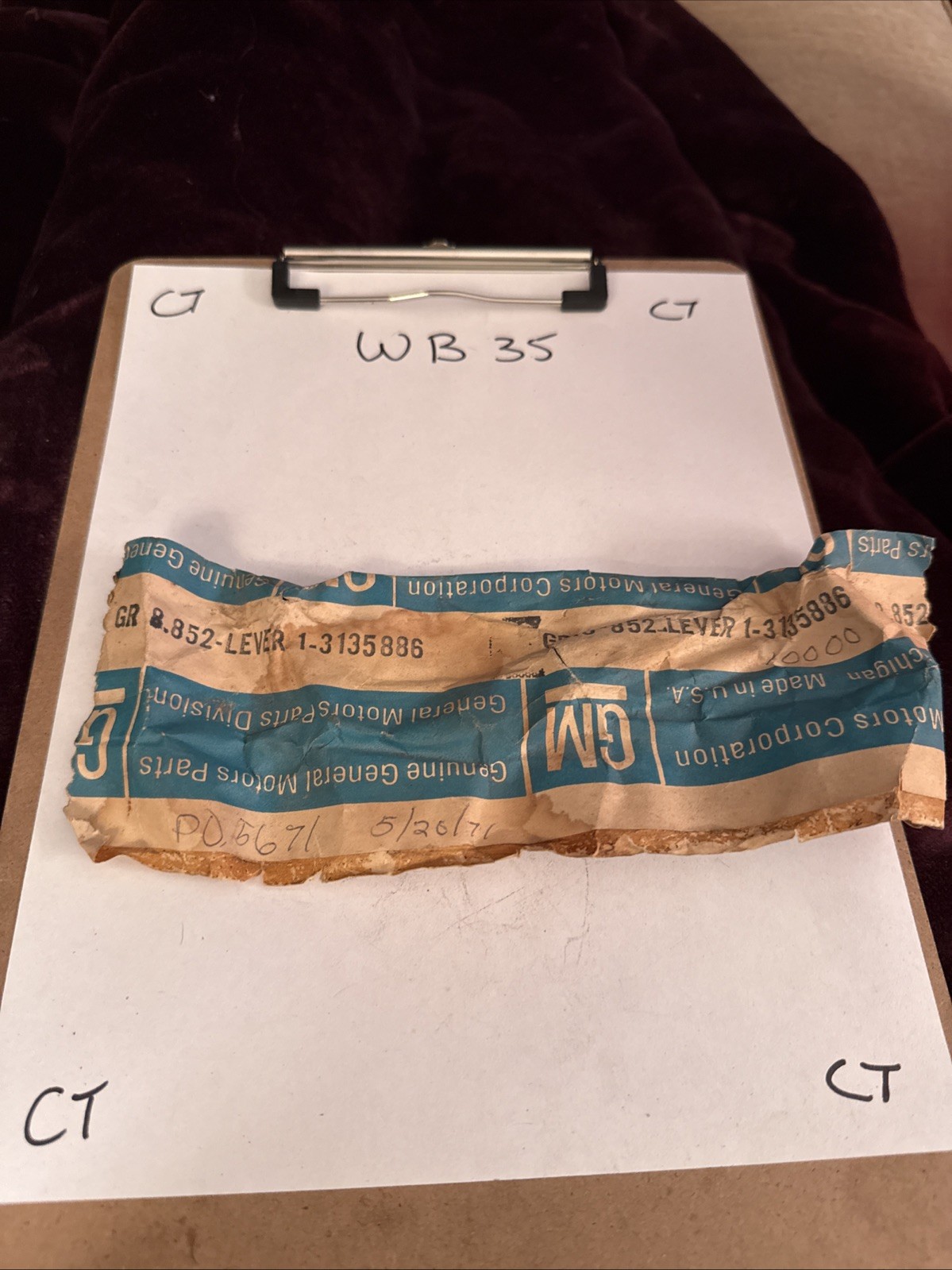 GM Lever 3135886 OEM NOS