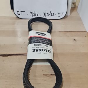 Gates 3VX670 Super HC Narrow Section Molded Notch V-Belt