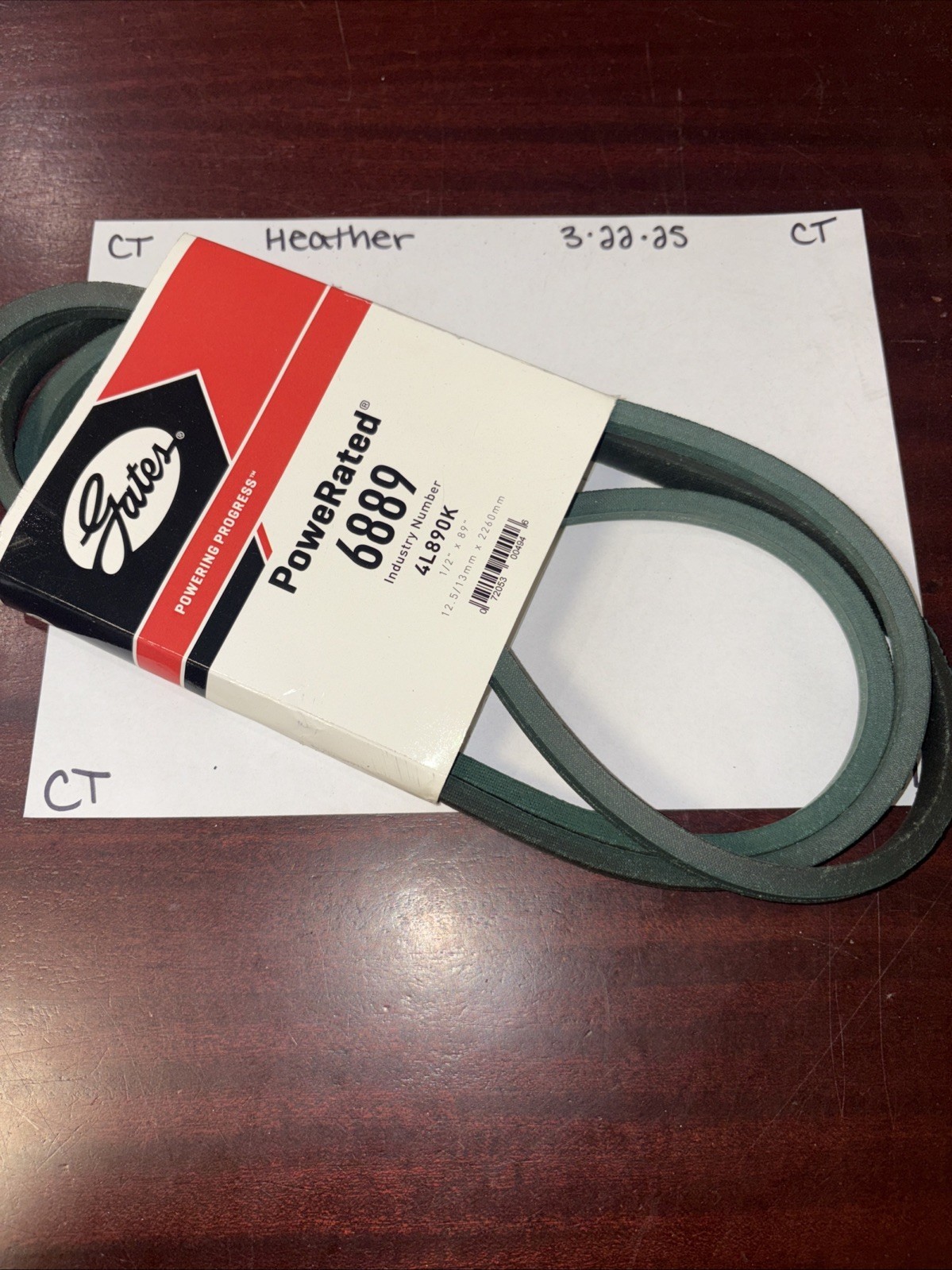 Gates 89" Powerated V-Belt 6889 (4L890K)