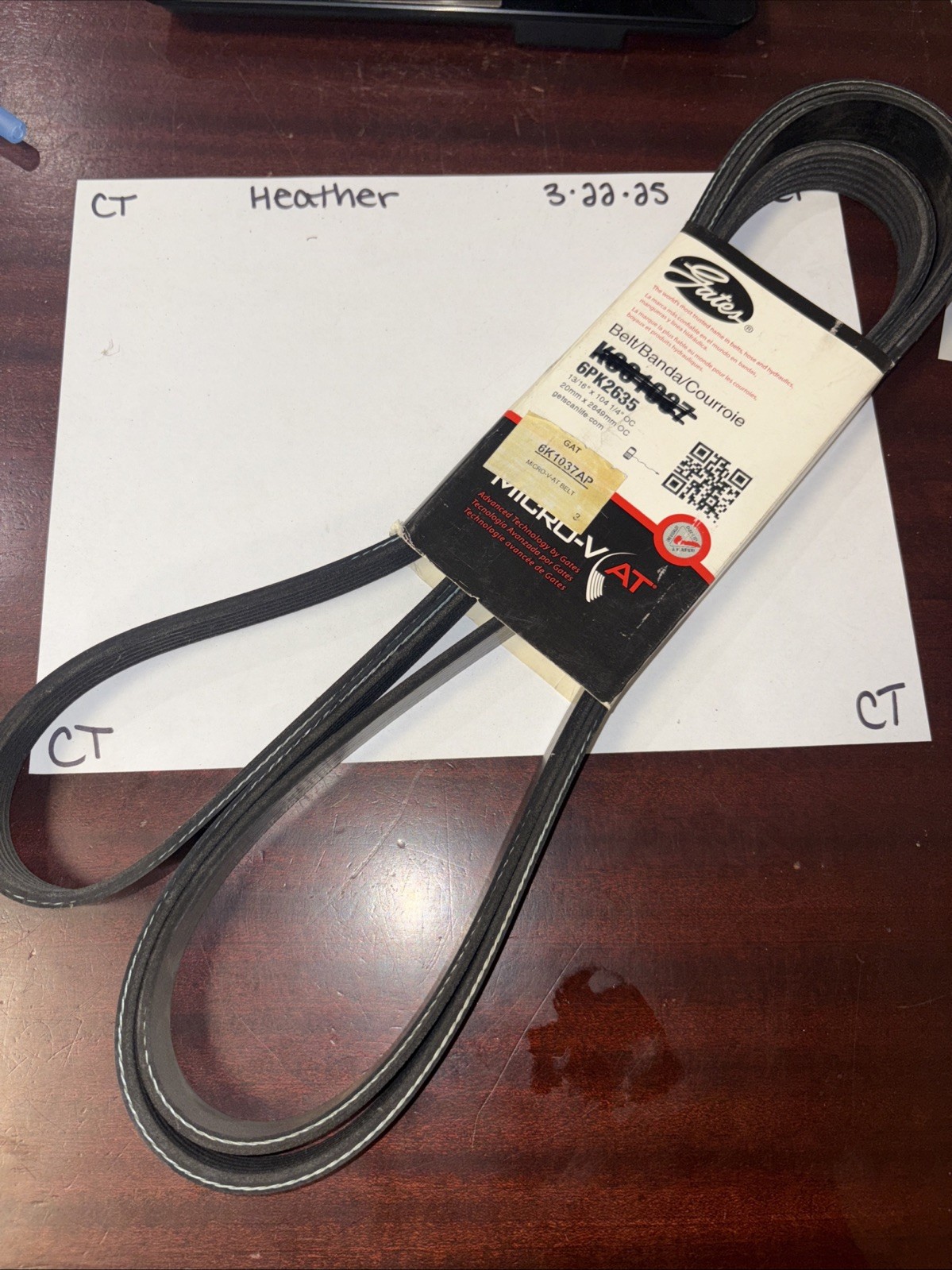 Gates Serpentine Belt for 6PK2635 (K061037)