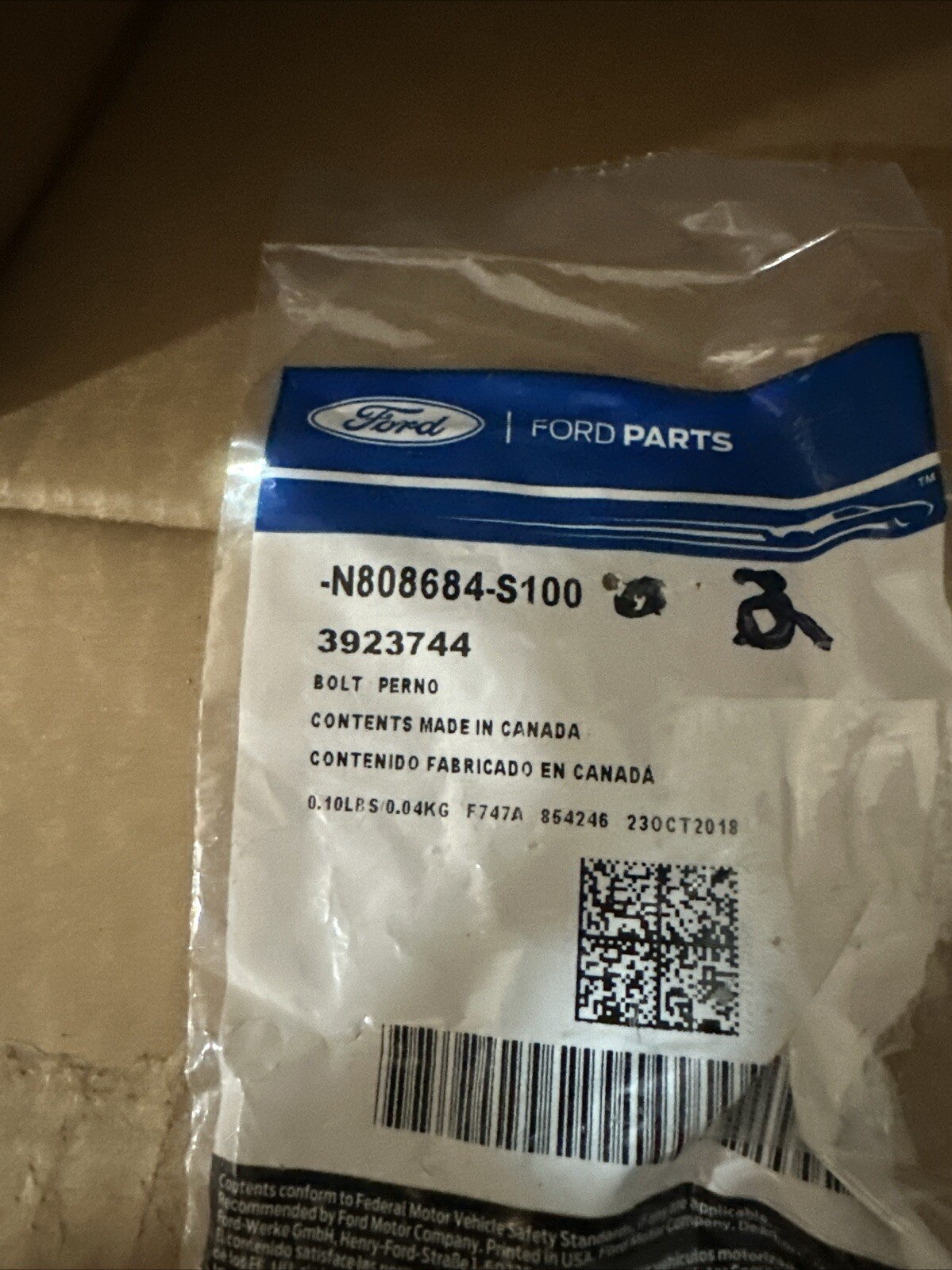 Genuine Ford Bolt N808684-S100