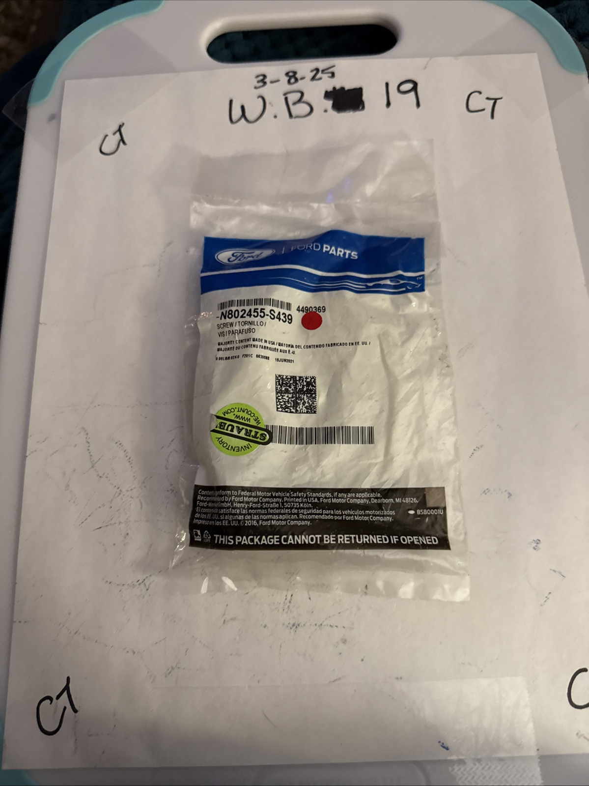 Genuine Ford Coil Spring Retainer Screw ***SOLD INDIVIDUALLY*** N802455-S439