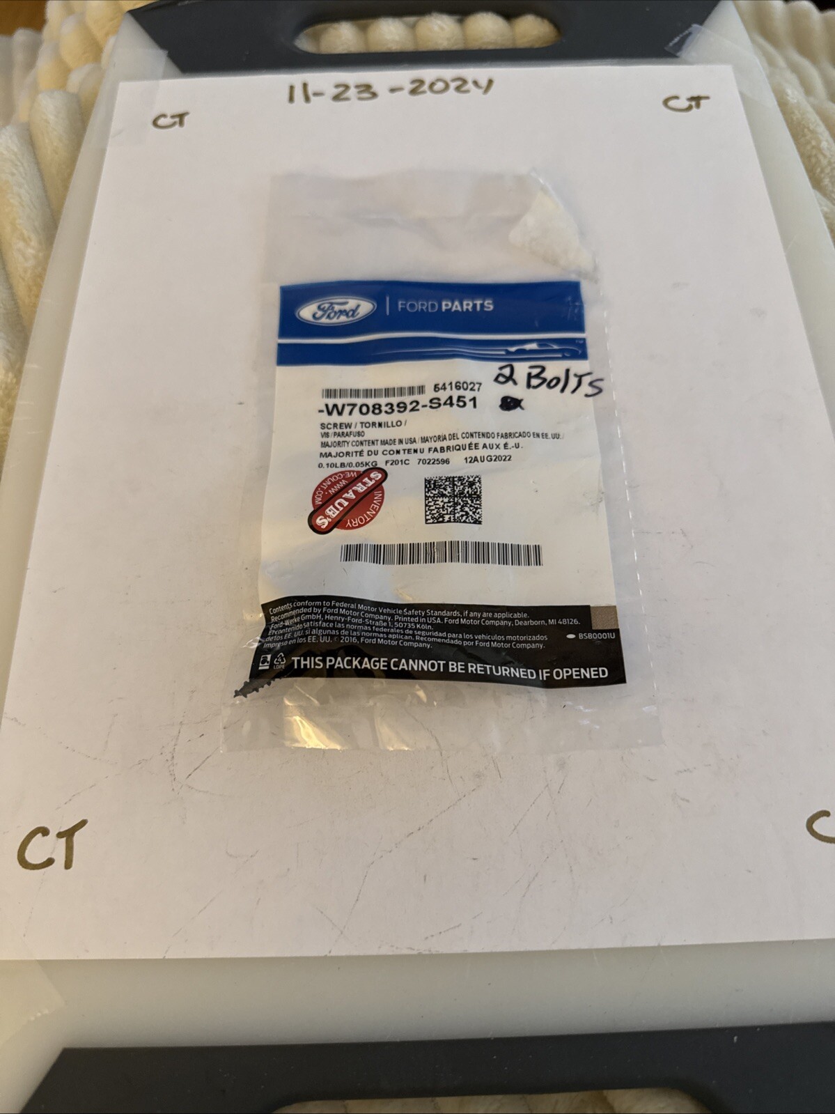 Genuine Ford Door Trim Panel Screw W708392-S451