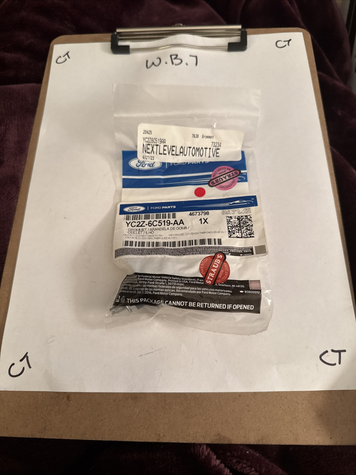 Genuine Ford Engine Valve Cover Grommet YC2Z-6C519-AA