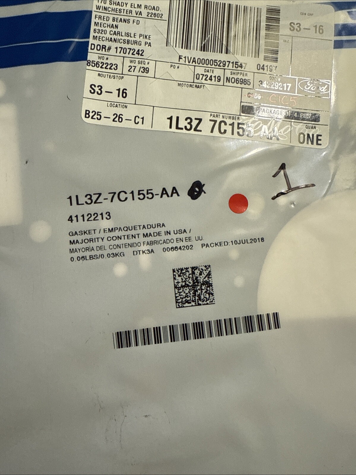 Genuine Ford Gasket 1L3Z-7C155-AA - Image 4