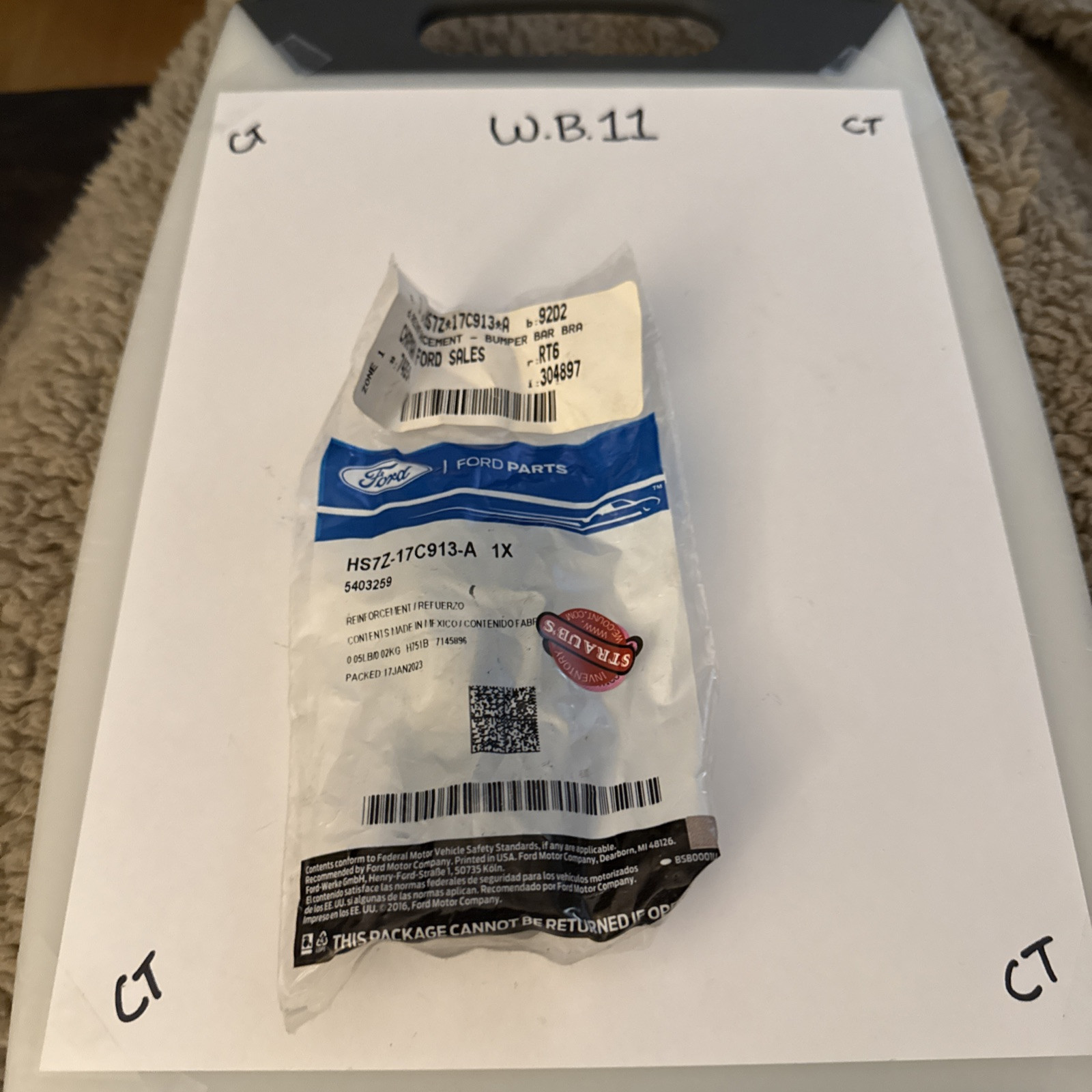 Genuine Ford OE Reinforcement - Bumper Bar Bra HS7Z-17C913-A