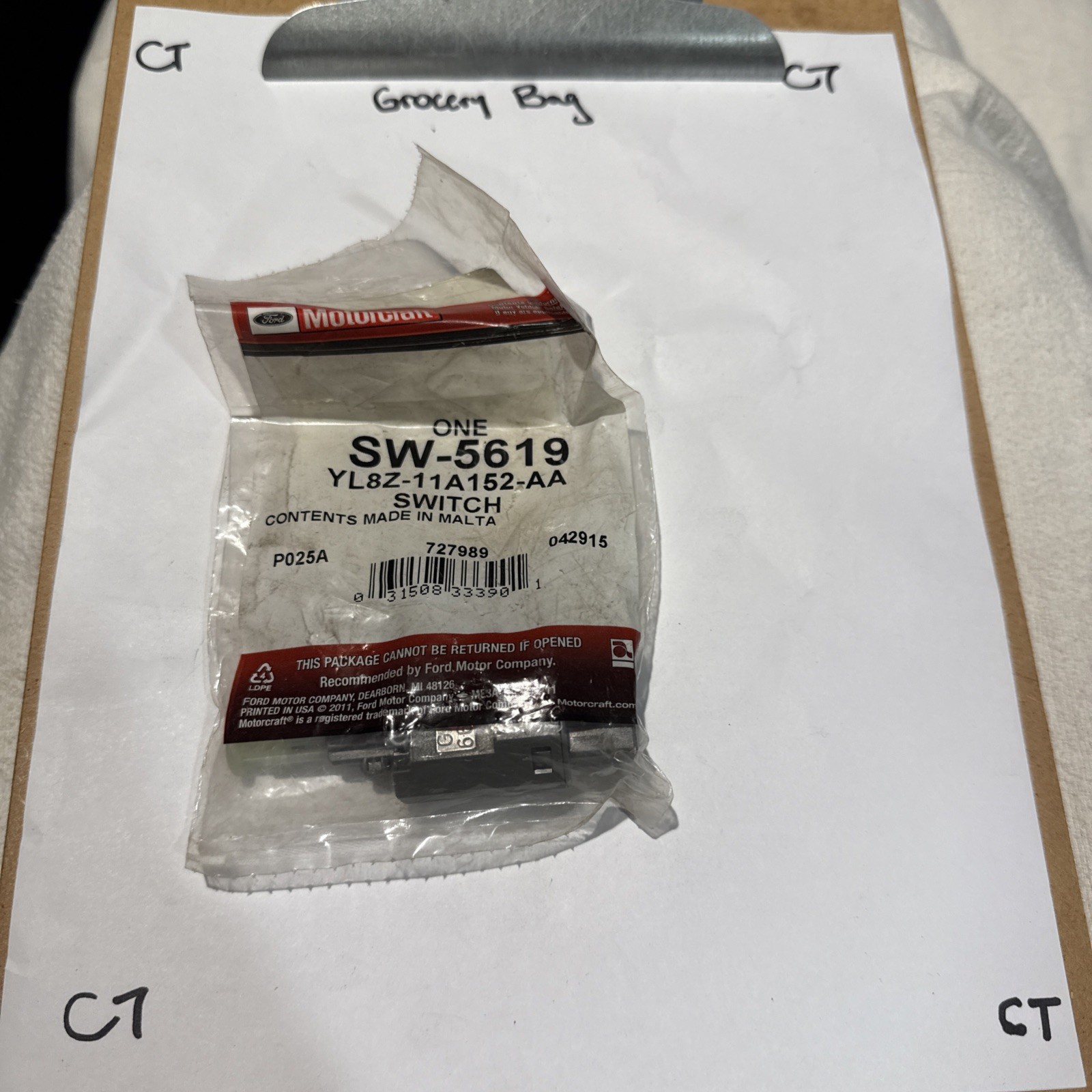 Genuine Ford Ranger 2004-2011 Clutch Neutral Safety Switch Assy 6L5Z-11A152-AA