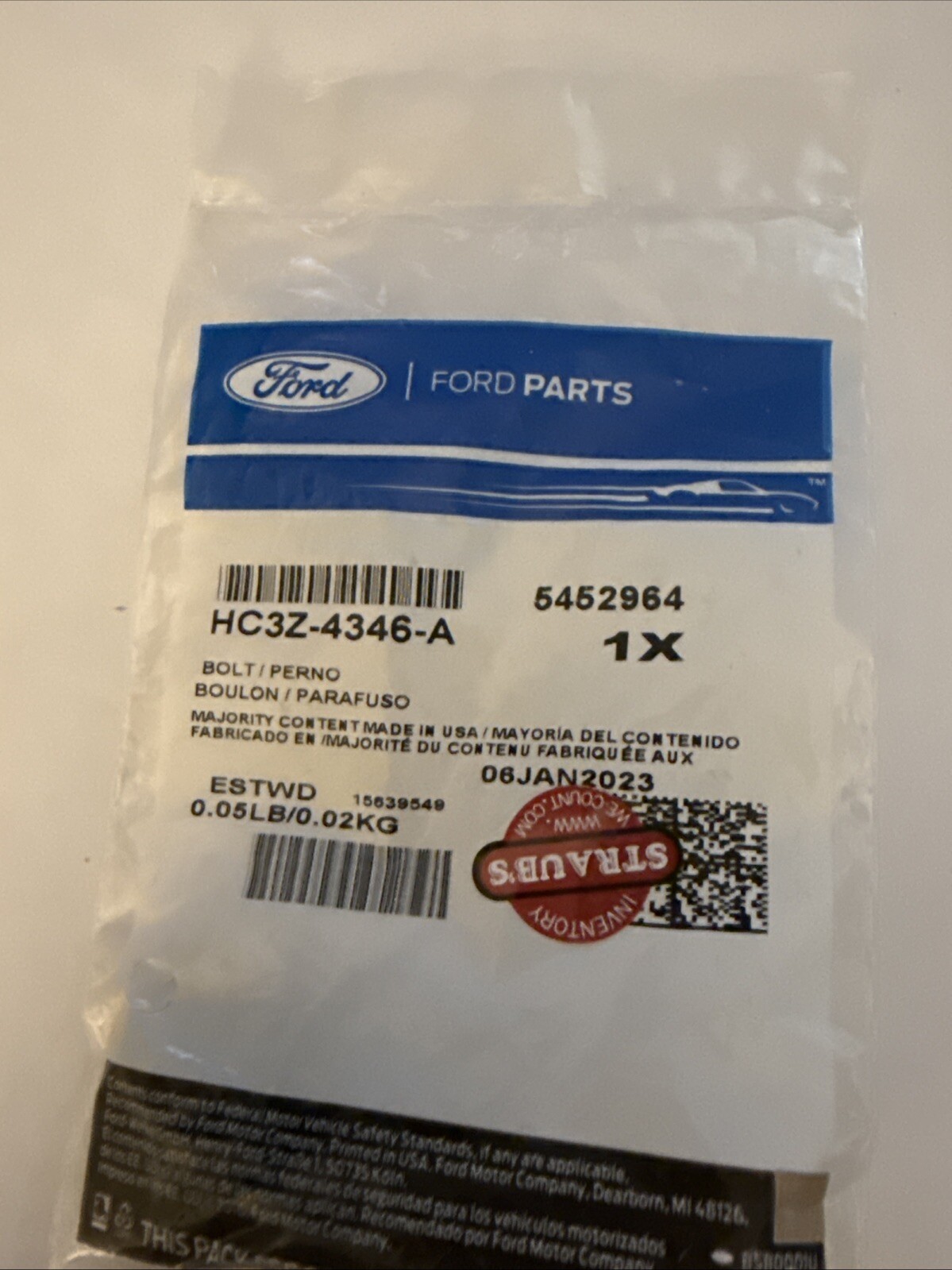 Genuine Ford Rear Cover Bolt HC3Z-4346-A - Image 3