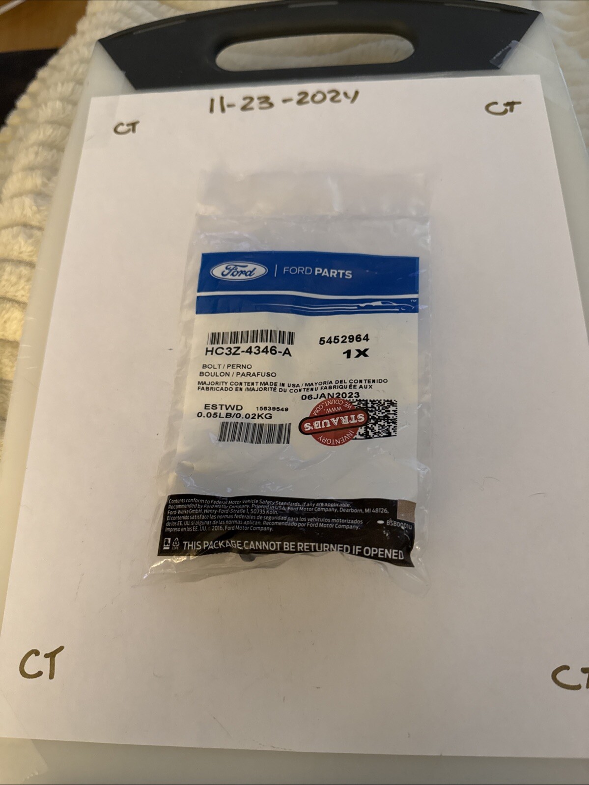 Genuine Ford Rear Cover Bolt HC3Z-4346-A