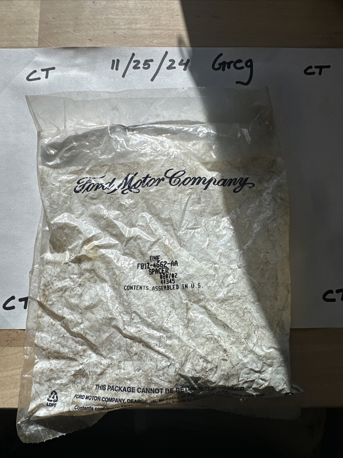 Genuine Ford Spacer Pinion Bearing F81Z-4662-AA