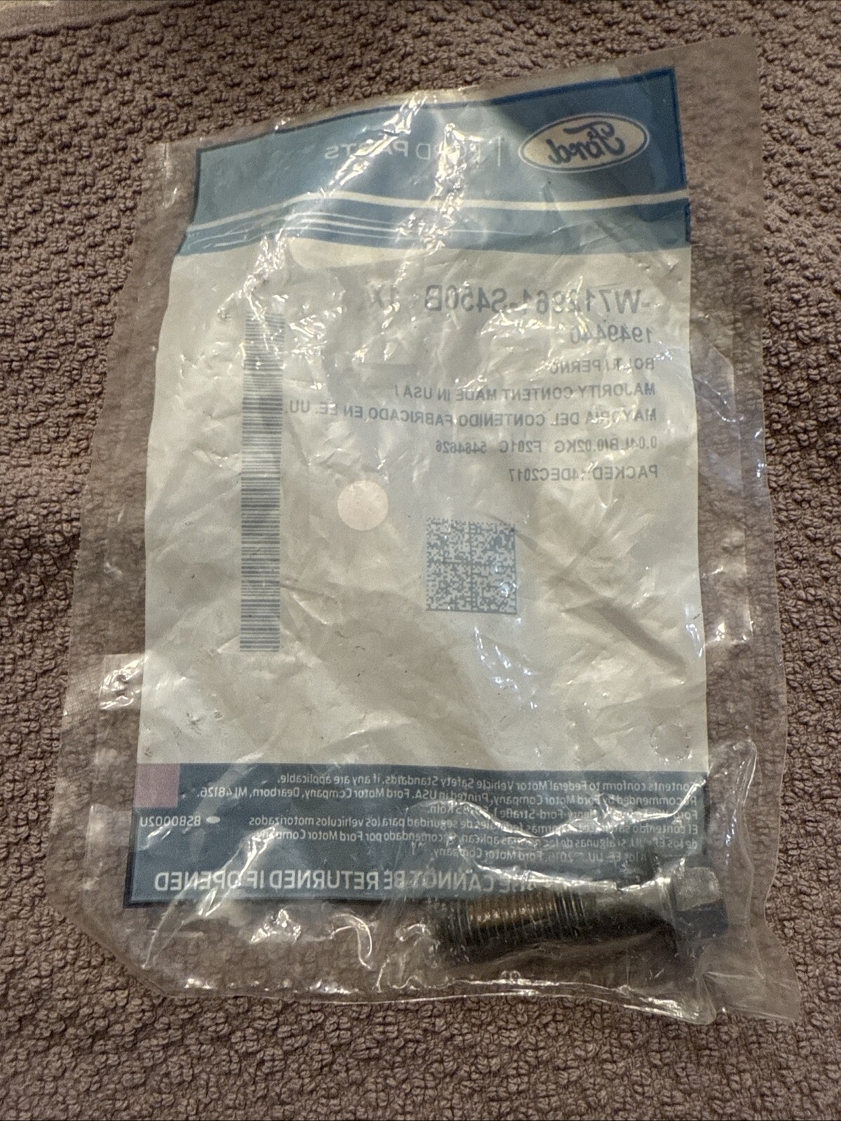 Genuine Ford Steering Column Lower Bolt -W712961-S450B - Image 3