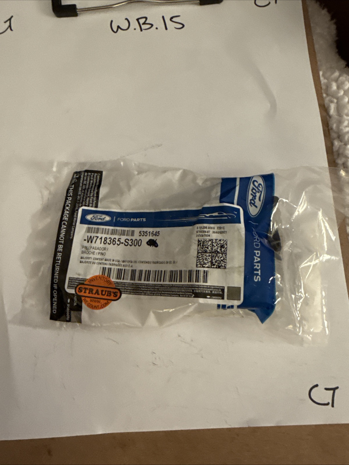 Genuine Ford Wheel Opening Molding Rivet (QTY 1) -W718365-S300 Sold Individually