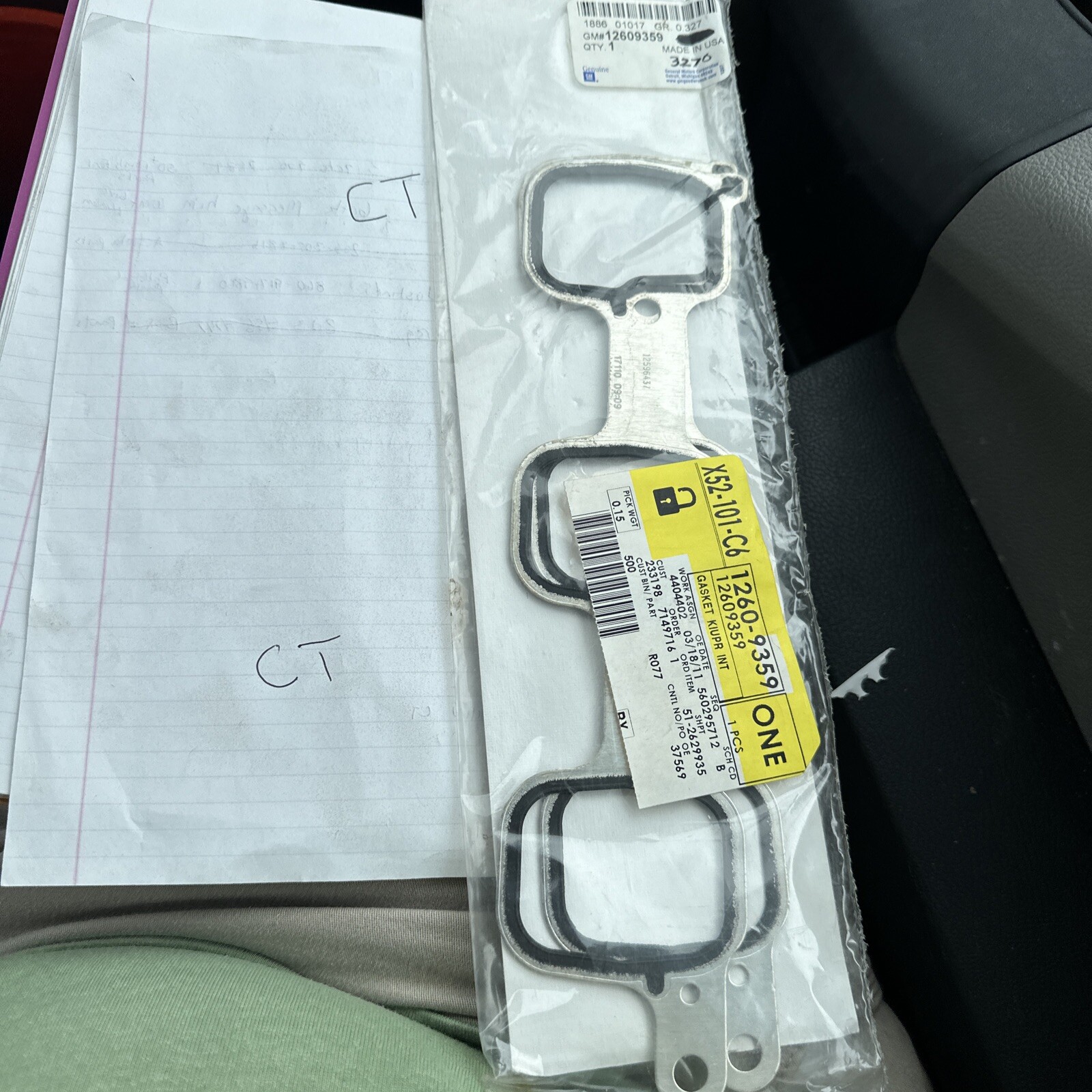 Genuine GM Upper Engine Intake Manifold Gasket Kit 12609359 - Image 3