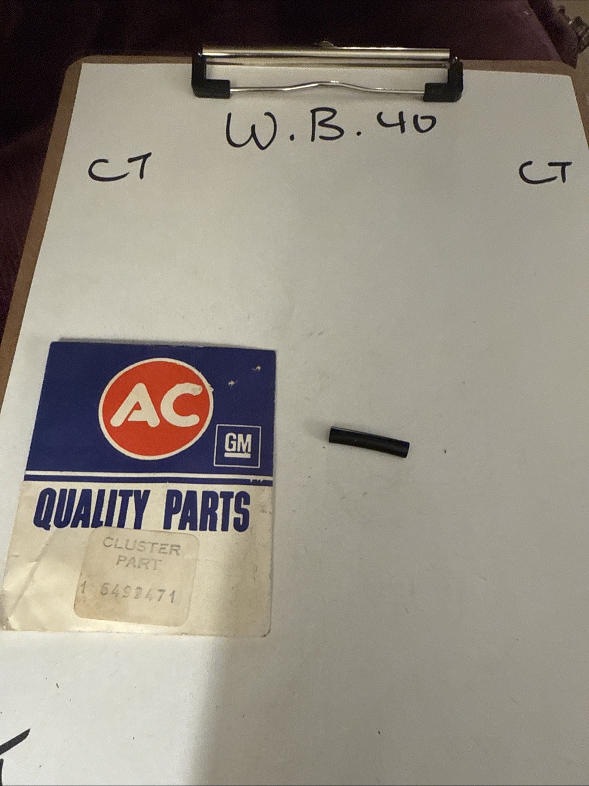 Genuine Gm Cluster Part Clock Stem Cover 6499471 Nos OEM