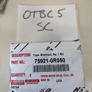 Genuine Toyota Black Out Tape 75921-0R050