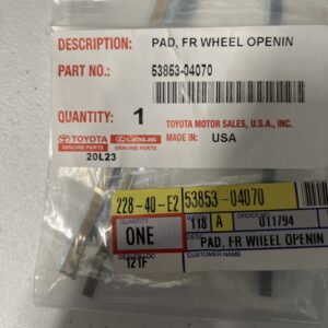 Genuine Toyota Tacoma (2015-2023) Pad, Front Wheel Opening (53853-04070)