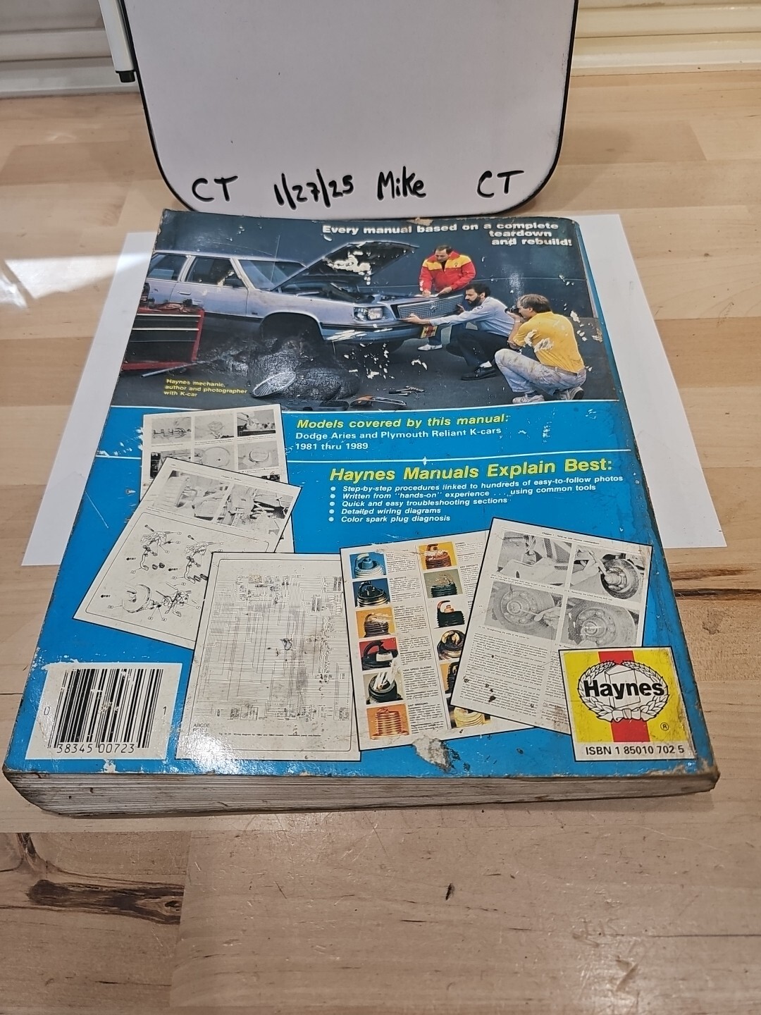 Haynes 723 Dodge Aries Plymouth Reliant K-Car 1981-1989 Automotive Repair Manual - Image 3