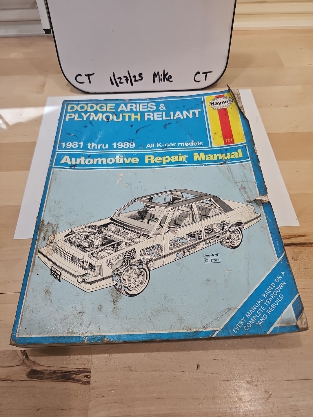 Haynes 723 Dodge Aries Plymouth Reliant K-Car 1981-1989 Automotive Repair Manual