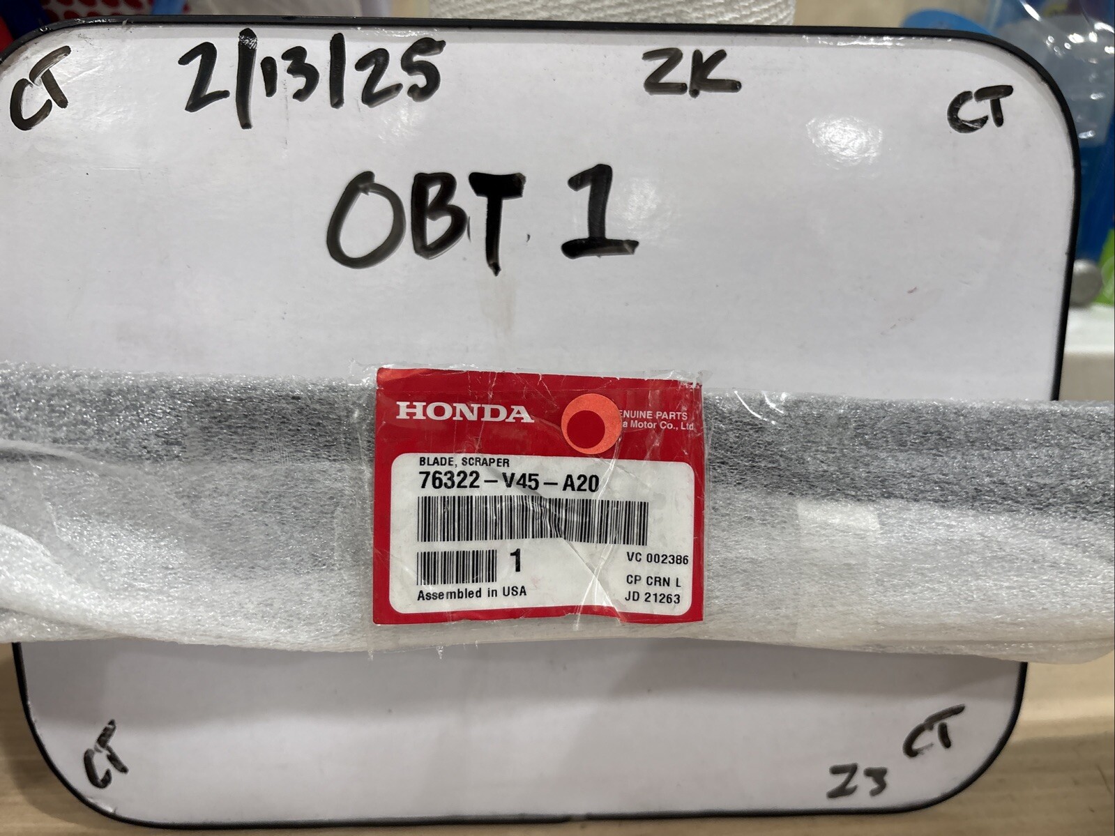 Honda BLADE, SCRAPER 76322-V45-A20 OEM NEW