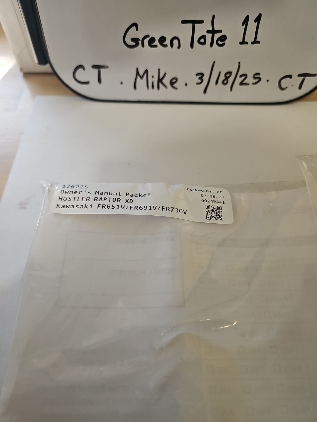 Hustler Raptor XD / XDX Mower Parts Manual & Kawasaki Engine Packet W Spare Tube - Image 5