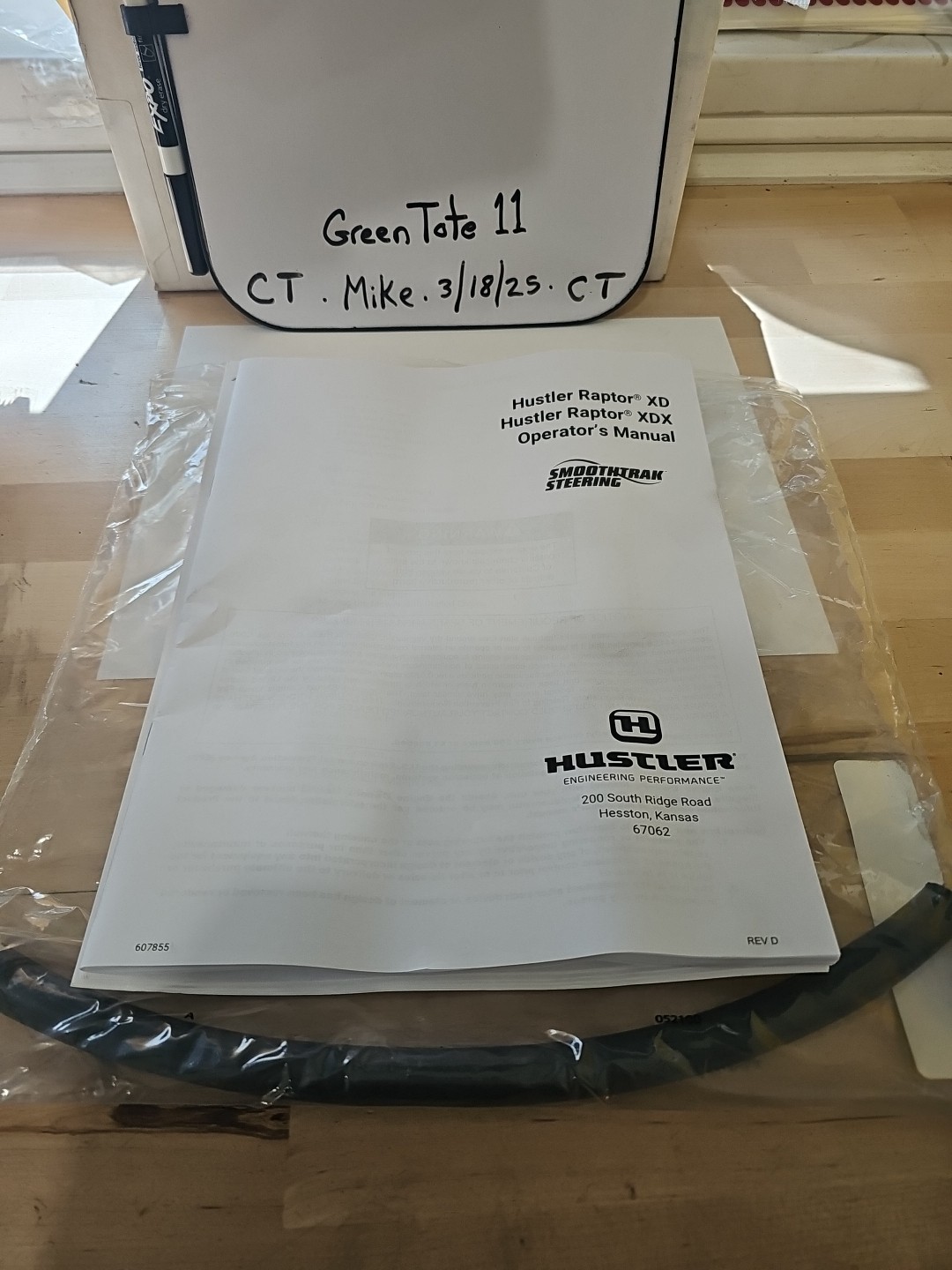 Hustler Raptor XD / XDX Mower Parts Manual & Kawasaki Engine Packet W Spare Tube