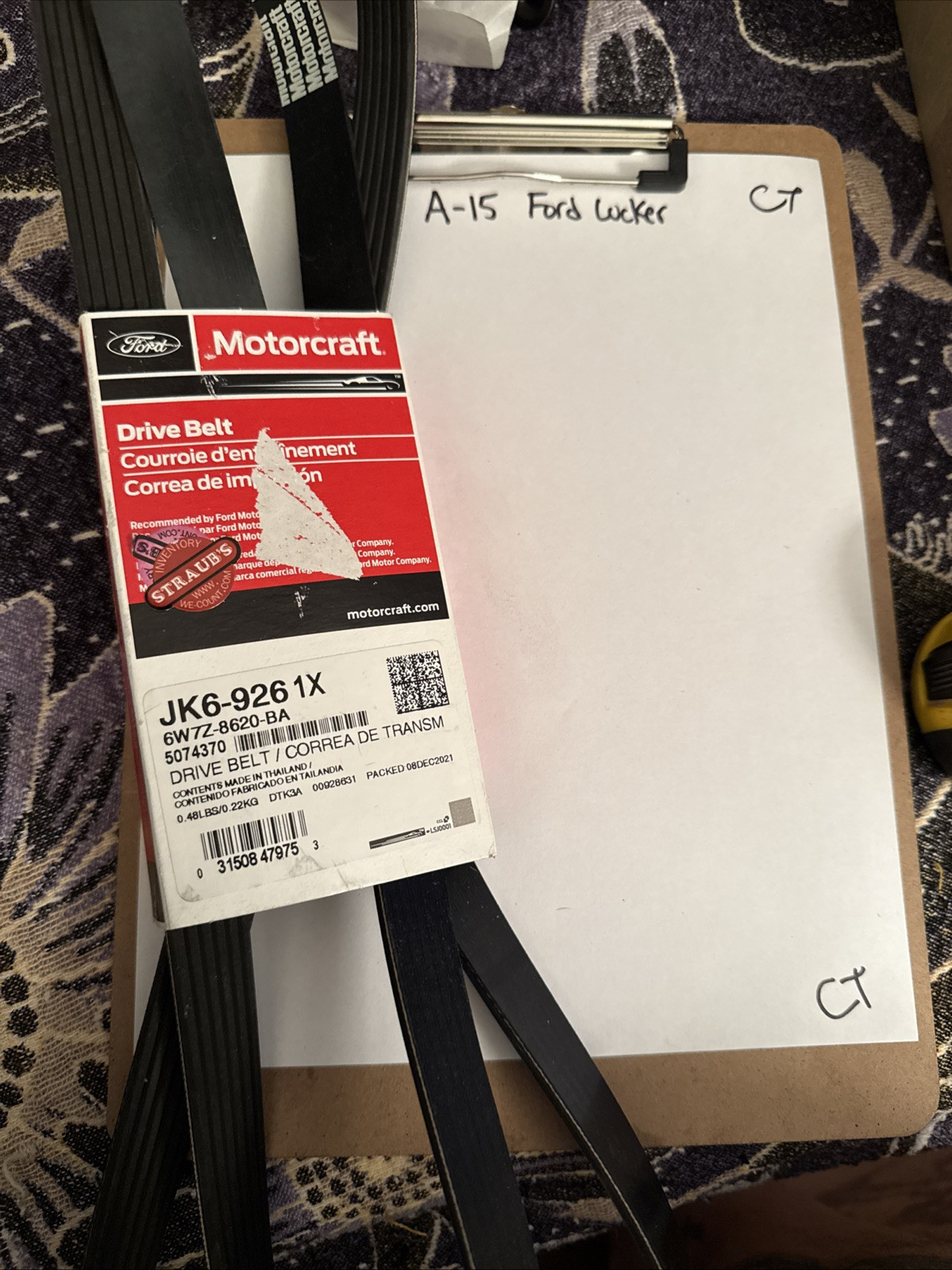 JK6-926 Motorcraft Serpentine Belt New for Lincoln Town Car Grand Marquis Ford