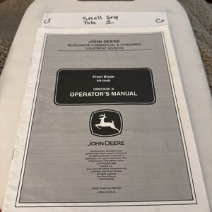 John Deere Front Blade 44” Operators Manual Omm156391