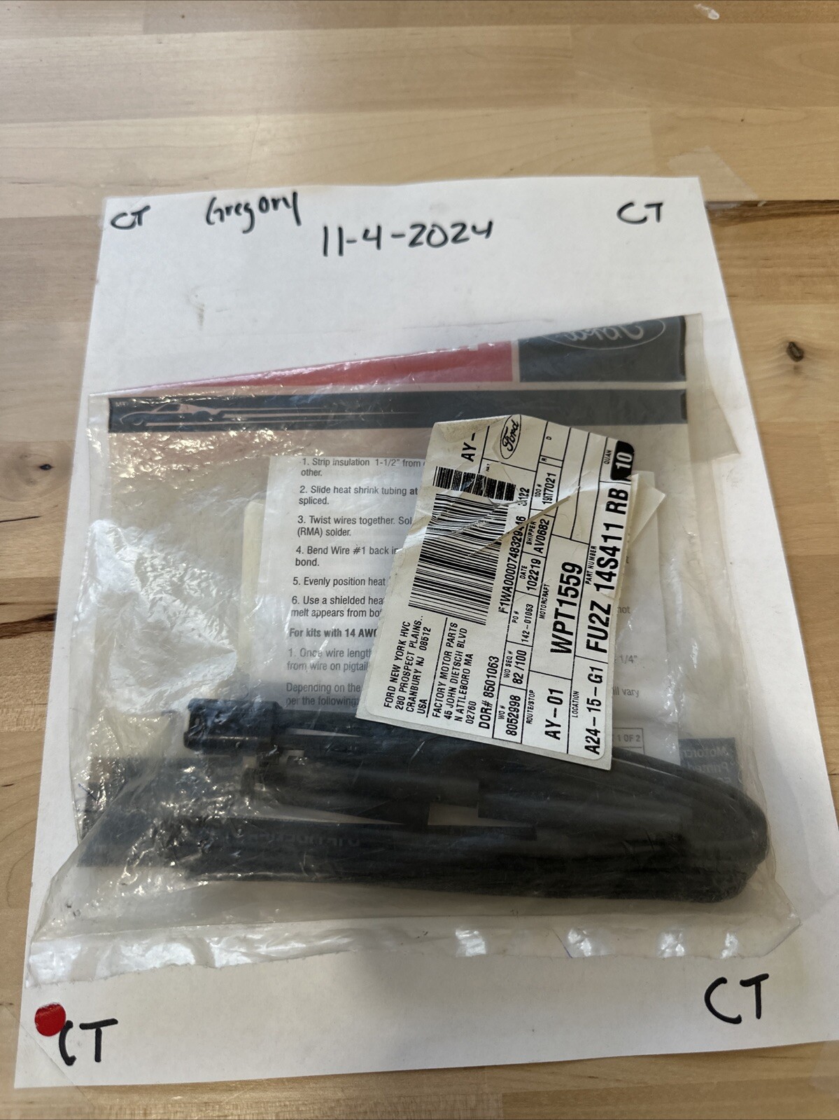 Motorcraft WPT-1559 / Ford FU2Z-14S411-RB wiring pigtail