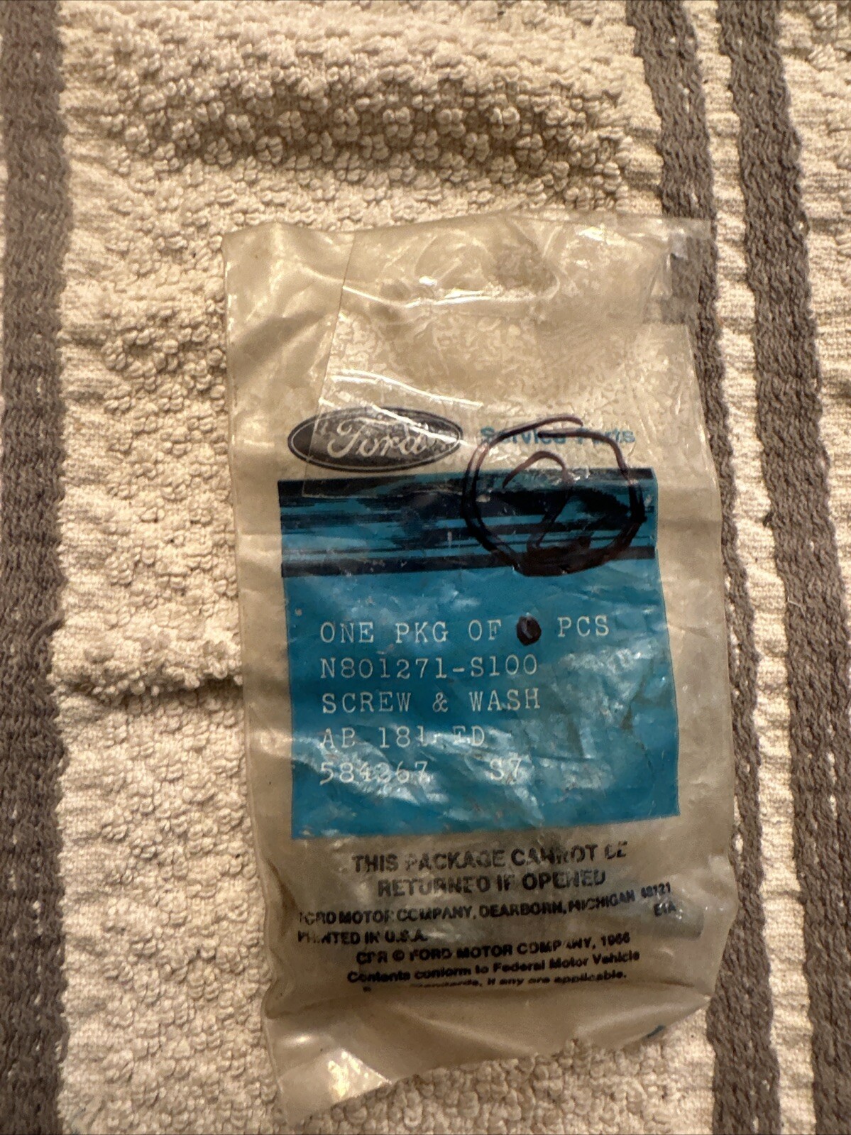 N801271S100 - SCREW & WASH M6 X 1.0 X 22.5 H - Ford