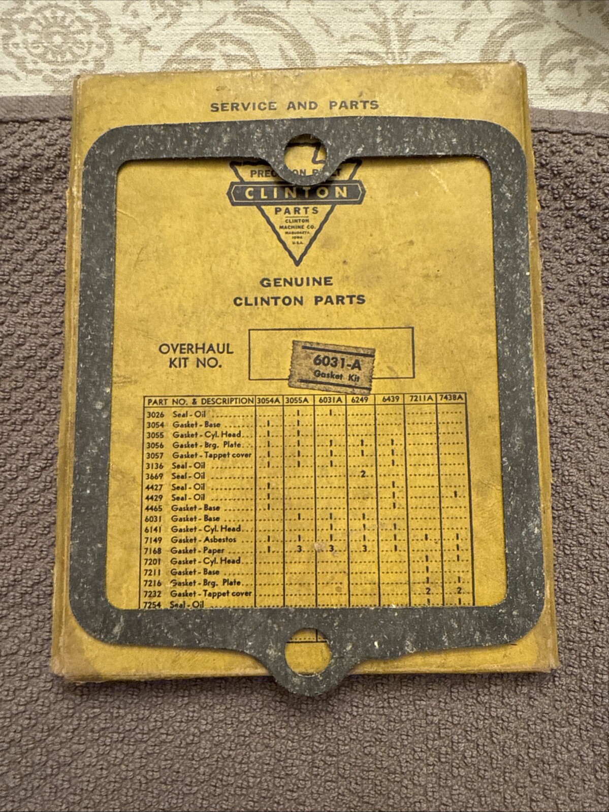 NEW CLINTON OIL PAN GASKET P/N 6031 & P/N 3054-32