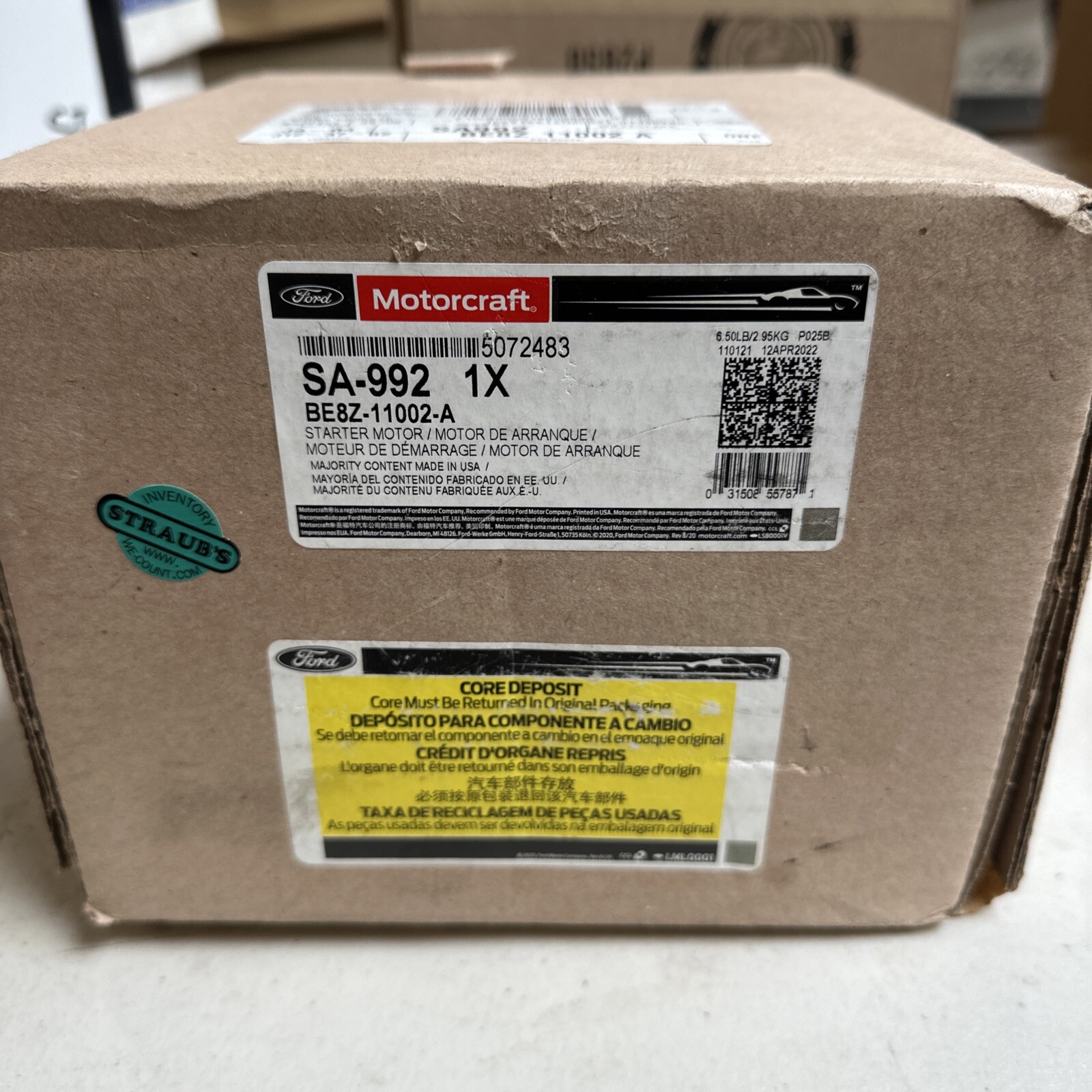 NEW Motorcraft Engine Starter Motor SA-992 Ford Fiesta 1.6L 2011-2019