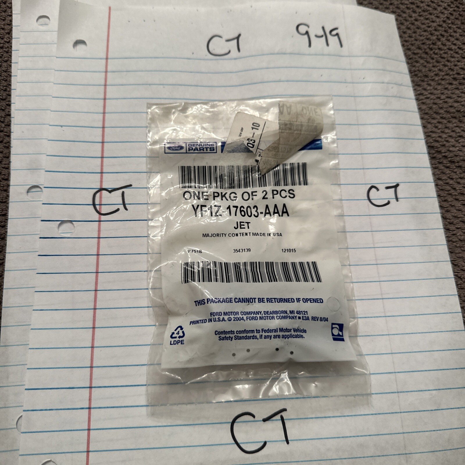 NEW OEM 2000-2007 Ford Taurus Windshield Wiper 2 Water Jet Washer Nozzle PAIR