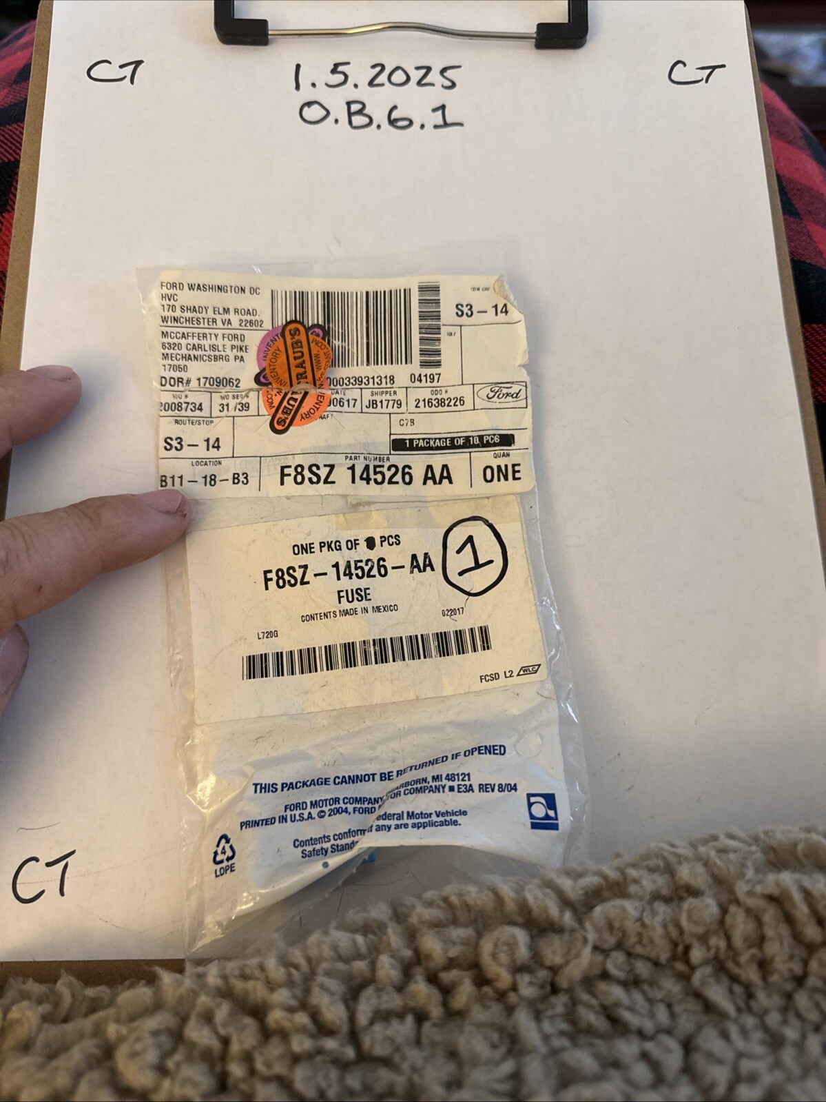 NEW OEM FORD PART F8SZ14526AA BOX FUSE - 20 AMP - Sold Individually