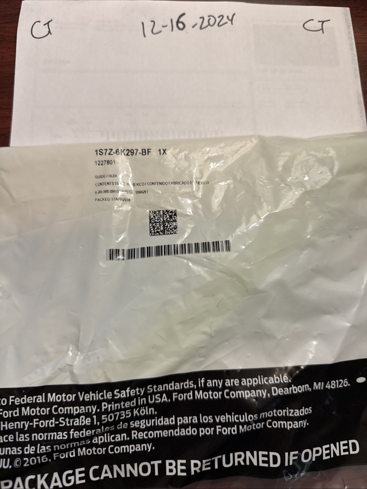 NEW OEM Ford Engine Timing Chain Guide 1S7Z-6K297-BF Ford Lincoln 2.0 DOHC 05-20