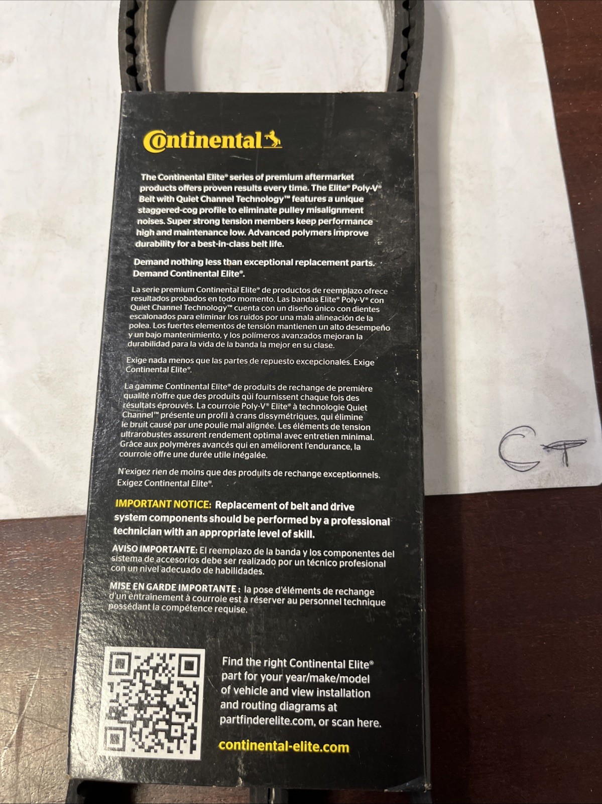 NEW Serpentine Poly-V Belt The Quiet Belt Gatorback CONTINENTAL ELITE 4060605 - Image 4