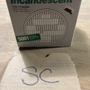 NOS SYLVANIA 5001 INCANDESCENT HIGH BEAM HEAD LIGHT 12Volt 2 Prong Base