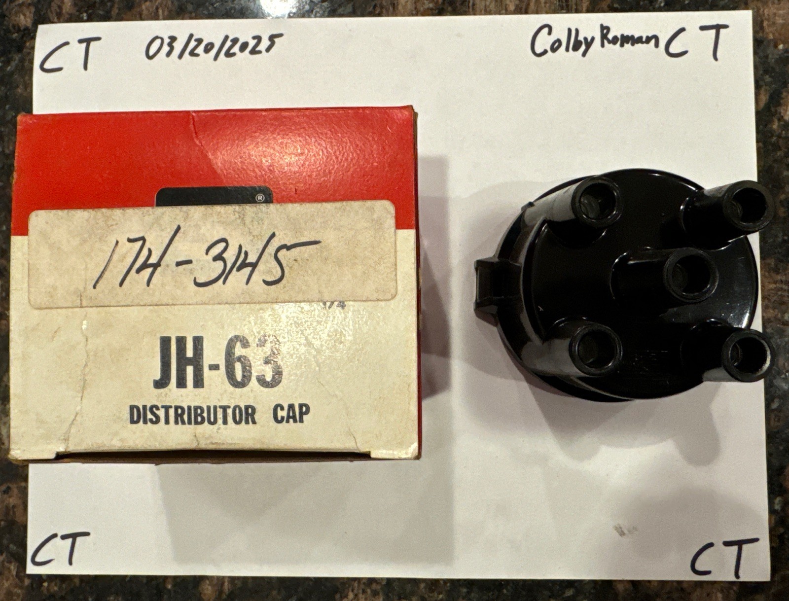 NOS Standard Motor Products Distributor Cap. Part JH63. See pic.