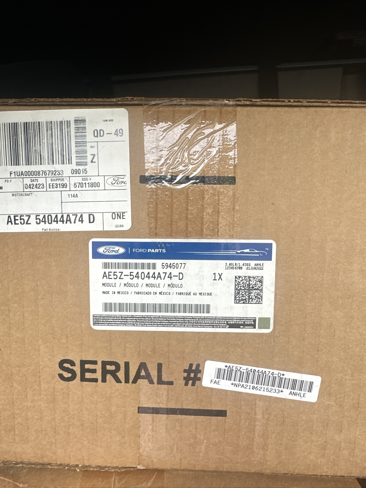 New Genuine Ford Module AE5Z54044A74D / AE5Z-54044A74-D OEM